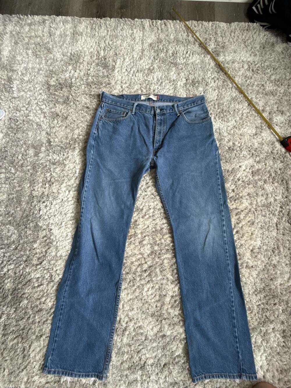 Levi's 505 Straight Fit Blue Denim Jeans 38x34